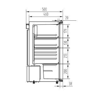 Vitrina refrigerada para bebidas negra de 98 lt - temperatura de 0°C a +7°C - Imagen 3